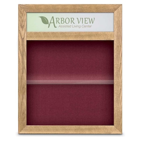 United Visual Products Outdoor Enclosed Combo Board, 42"x32", Satin Frame/Blue & Burgundy UVCB4232OD-BLUE-DBURGU
